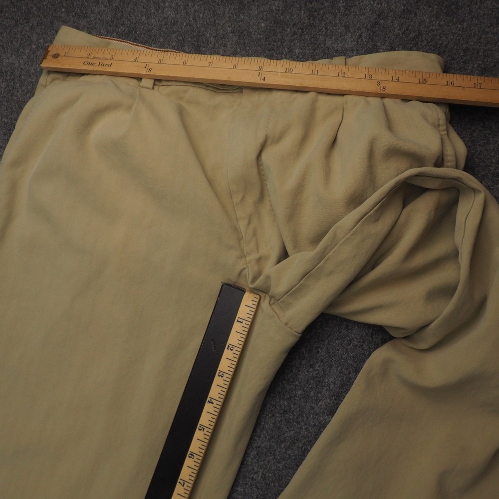 Tommy Bahama Pants Mens 34x34 Pleated Tan Solid Silk Cotton Island Coastal 3477 - Picture 5 of 11